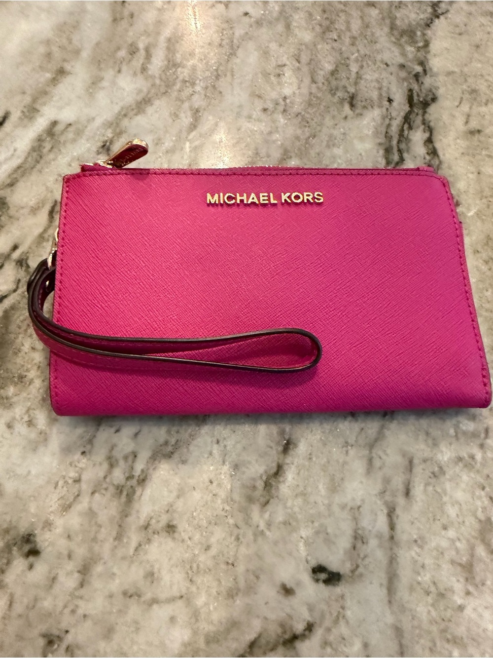Michael Kors Fuchsia Saffiano Wristlet